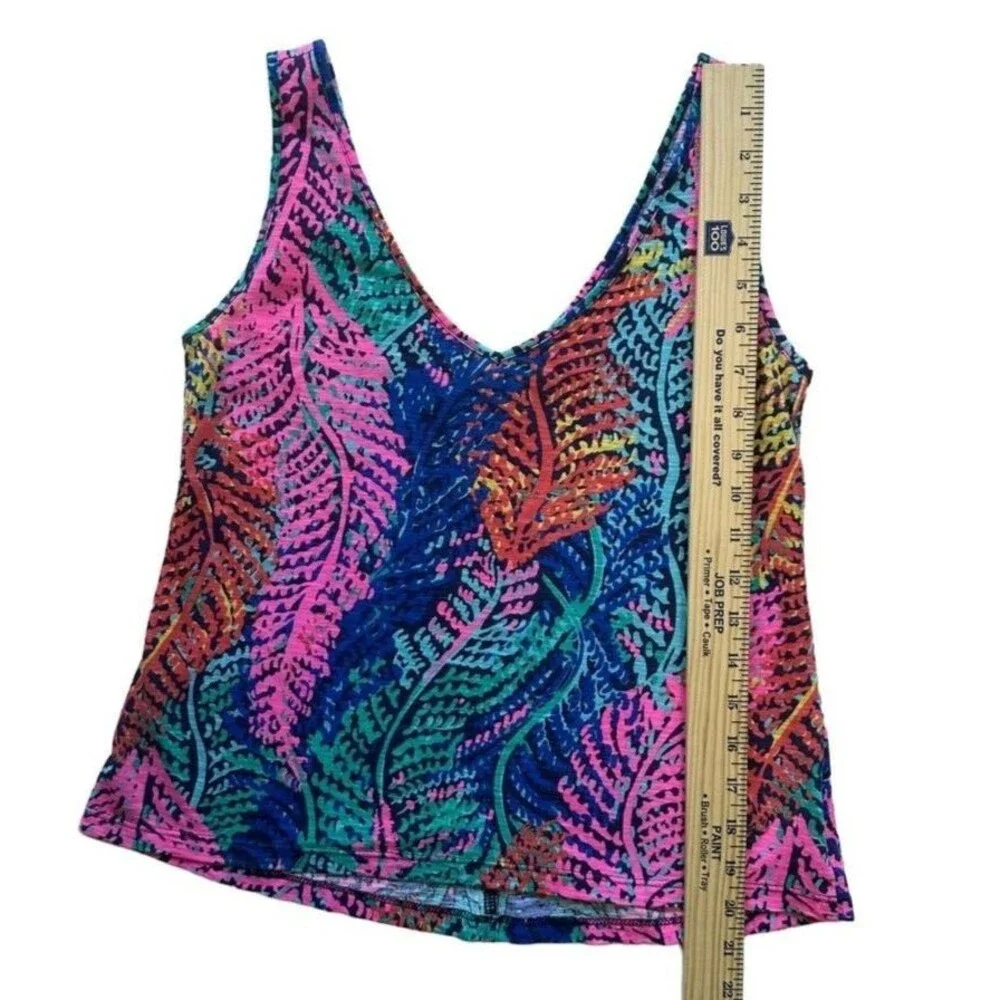 Lilly Pulitzer Gigi V Neck Tank Beach Resort Tank Top Electric Feel Size XS